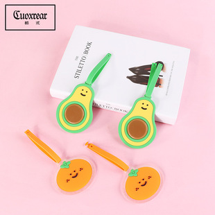 2023 new cartoon avocado luggage tag pvc luggage tag luggage tag boarding tag luggage tag