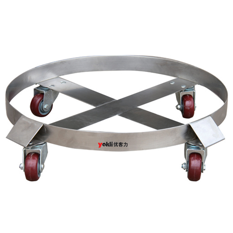 【一件代发】优客力不锈钢重载型油桶平移车质量|无锡油桶平移车