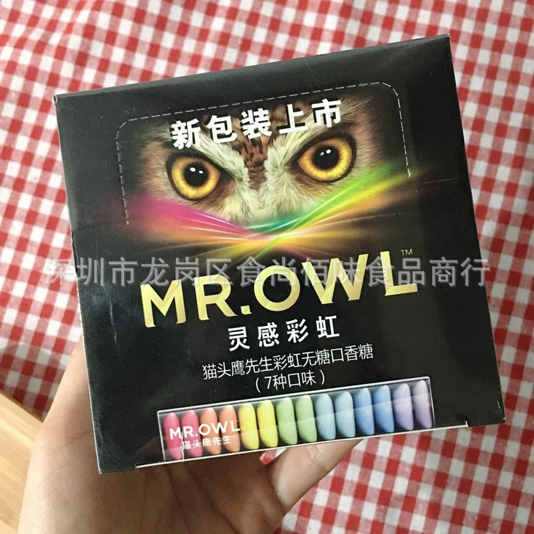 Оптовая Южная Корея импортировала мистер Сова Радужная жевательная резинка 7 вкусов 19,6 г 12 упакована в коробку
