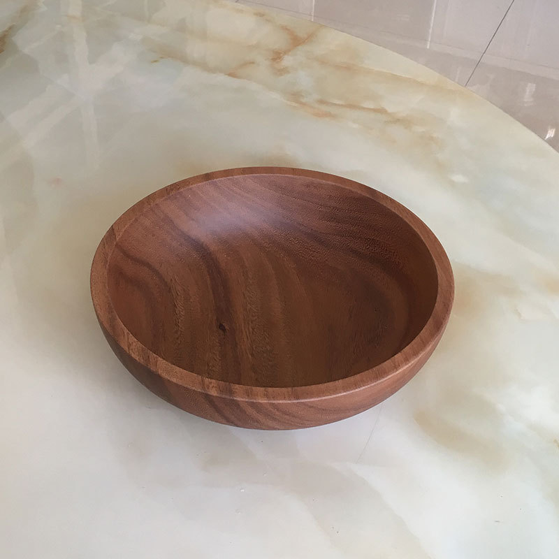 Madera entera directa de la fábrica cavando el lavabo de madera extra grande redondo cuenco de madera creativo madera del Acacia que mezcla el lavabo madera sólida en existencia