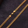 Fashionable jewelry, men's golden necklace, European style, 750 sample gold, 6mm, wholesale