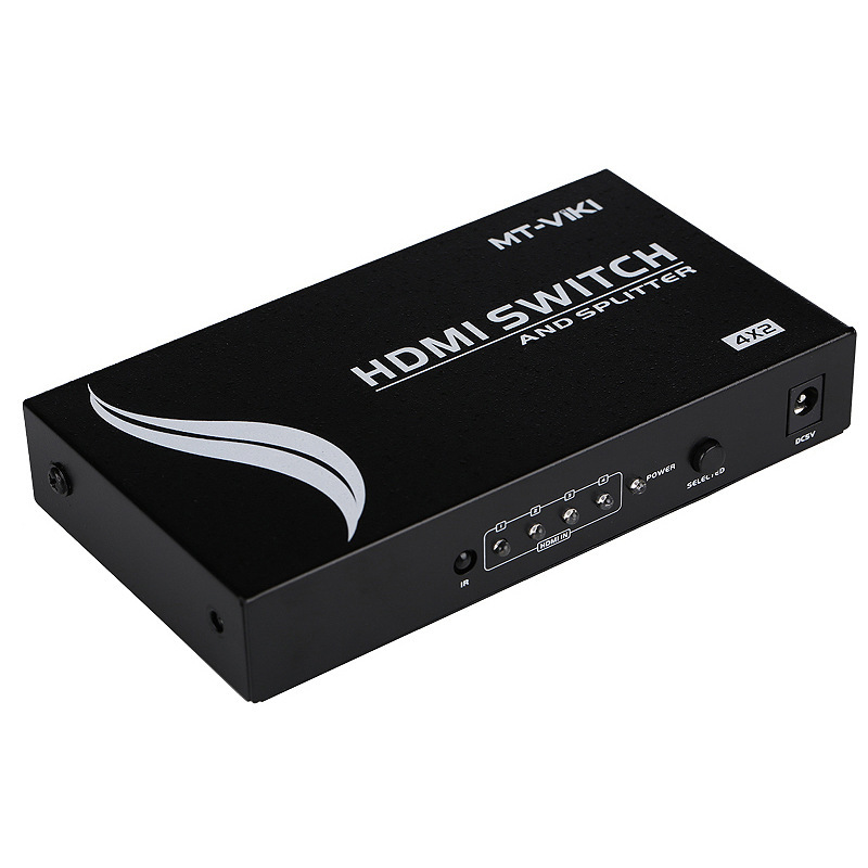 Mstar Multi-Stream HDMI 2-in-4-out Switch/Distributor with 3D Support and Remote Control, MT-HD2-4