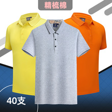 40支精梳棉polo衫定制翻领广告文化衫t恤工作服定刺绣印字定logo