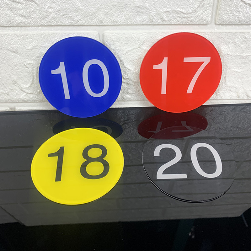 Digital Number Plate Number Sticker Acrylic Sign Paper House Number Table Prompt Sign Pin Keychain Wholesale
