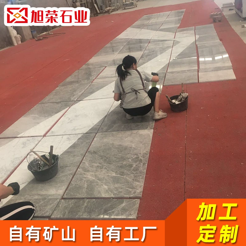 Cross -border natural marble Hermes Gray Window Stone Rock Board Background Wall Villa Hotel Category Luxury Stone