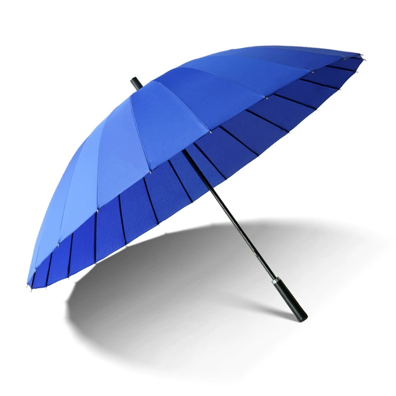 24 Bone straight pole umbrella resistance wind and wind, increase the long -handle umbrella double -man -bending business men and women's anti -strict rainstorm, wholesale