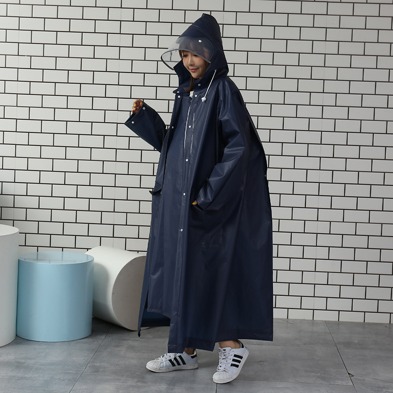 eva raincoat conjoined long double brim raincoat poncho three-in-one backpack walking raincoat
