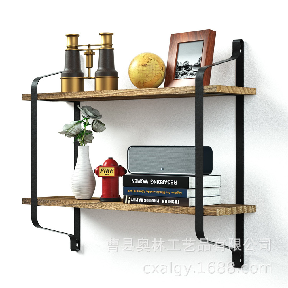 Amazon hierro cocina estante de pared de madera maciza estante de hierro soporte de fábrica un gran número de en stock
