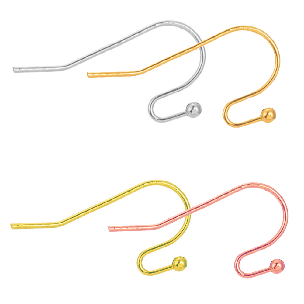 亚马逊热销耳环配件金属法式耳钩 手工DIY带珠耳勾耳饰品材料批发