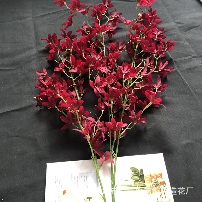 模造文心蘭単枝跳舞蘭結婚祝い天井花家庭生け花配材装飾花メーカー卸売り|undefined