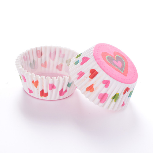 Wholesale 100 pieces of printed oil-proof medium snow cake cake paper cups, heat-resistant baking paper cake paper