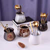 Japanese fruit fork, set, ceramics, fruit chopsticks, spoon, storage system, hand painting