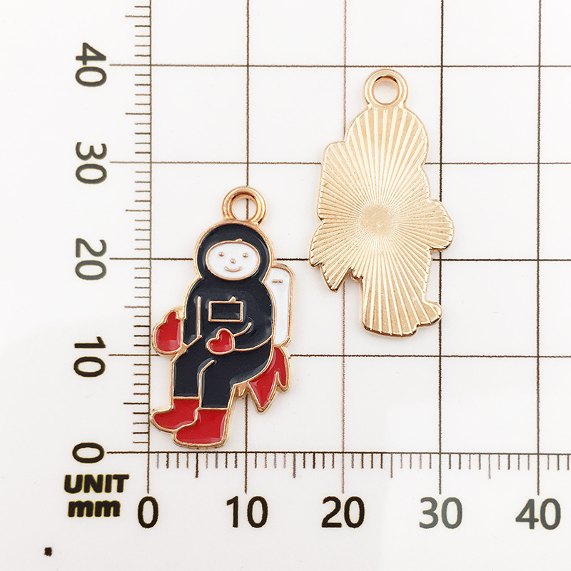 DIY aleación joyería goteo aceite astronauta estrella Luna colgante 1 collar pulsera pendientes accesorios colgante