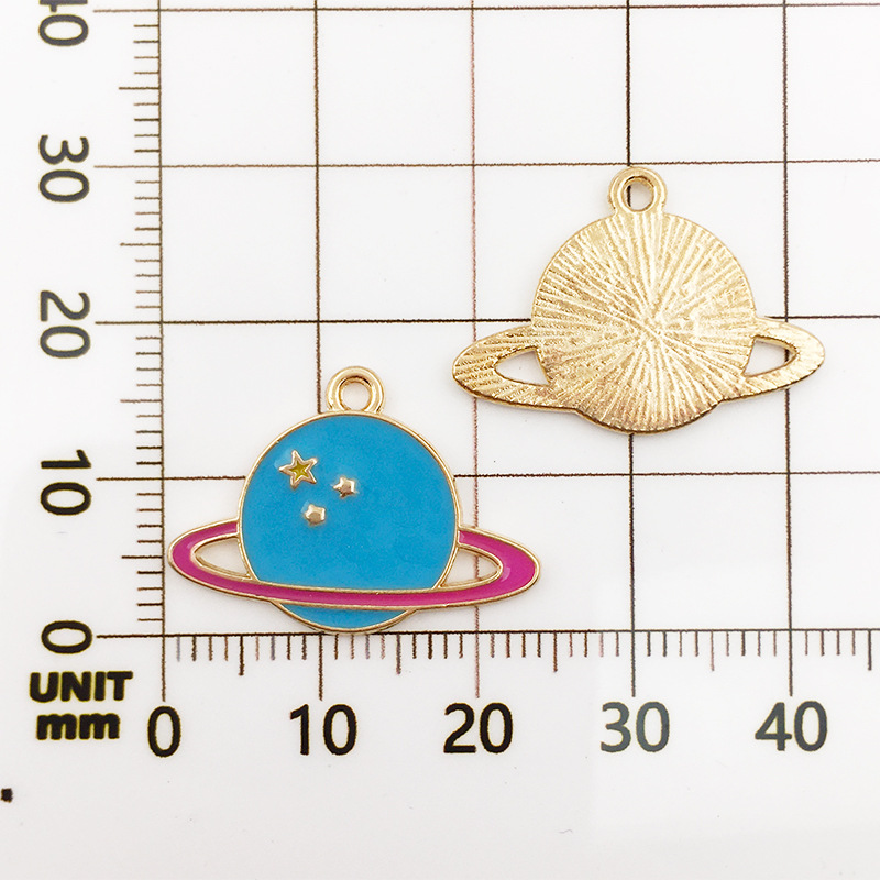 DIY aleación joyería goteo aceite astronauta estrella Luna colgante 1 collar pulsera pendientes accesorios colgante