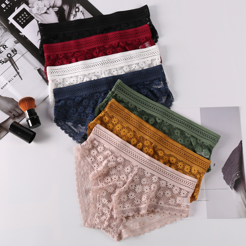 Puesto de suministro de ropa interior de encaje sexy para mujer nuevo ligero cómodo elástico para la piel calzoncillos de ropa interior de mujer