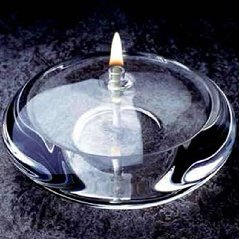 Fabricantes personalizados creativos candelabro de vidrio decoración moderna lámpara de mantequilla sin humo de escritorio
