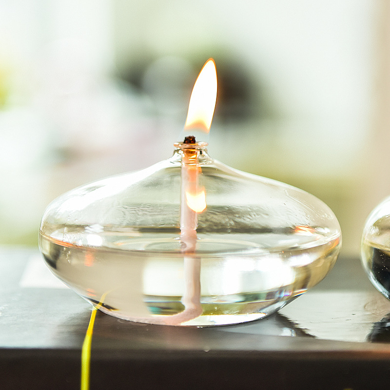 Directo de fábrica creativa decoración candelabro de cristal moderno hogar escritorio lámpara de mantequilla libre de humo