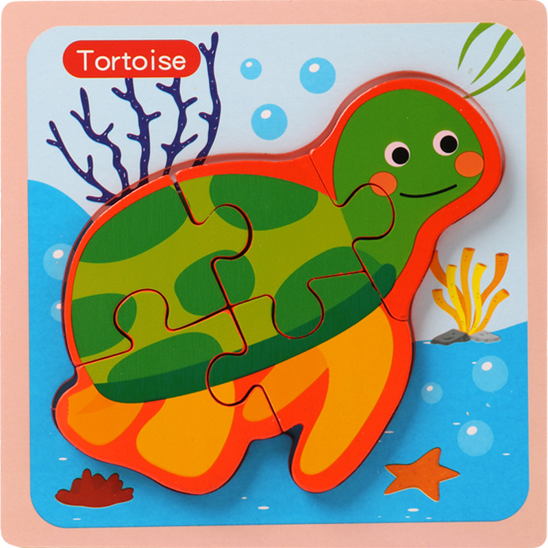Animal rompecabezas tridimensional rompecabezas infantil bebé de mano a juego de Madera Juguetes Educativos de educación temprana 1-2-3-4 años