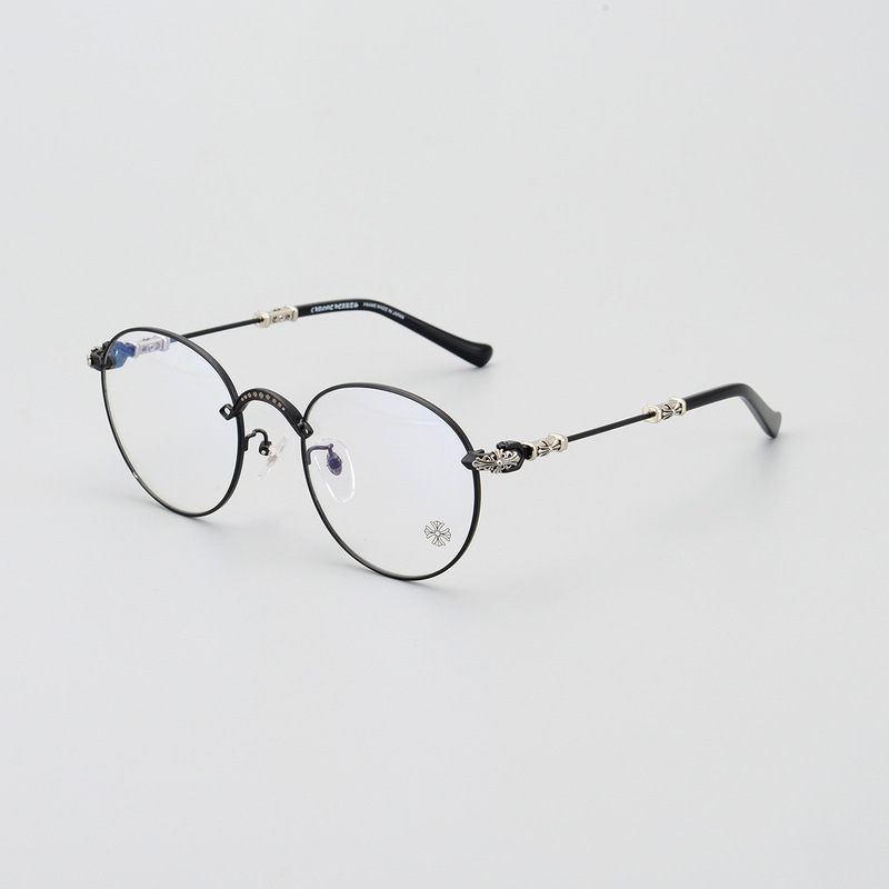 Lens-Style Glasses Similar to Zhang Han'S, Pure Titanium Ultra-Light Frame, Women's Retro Round Prescription Lightweight Metal Full Frame