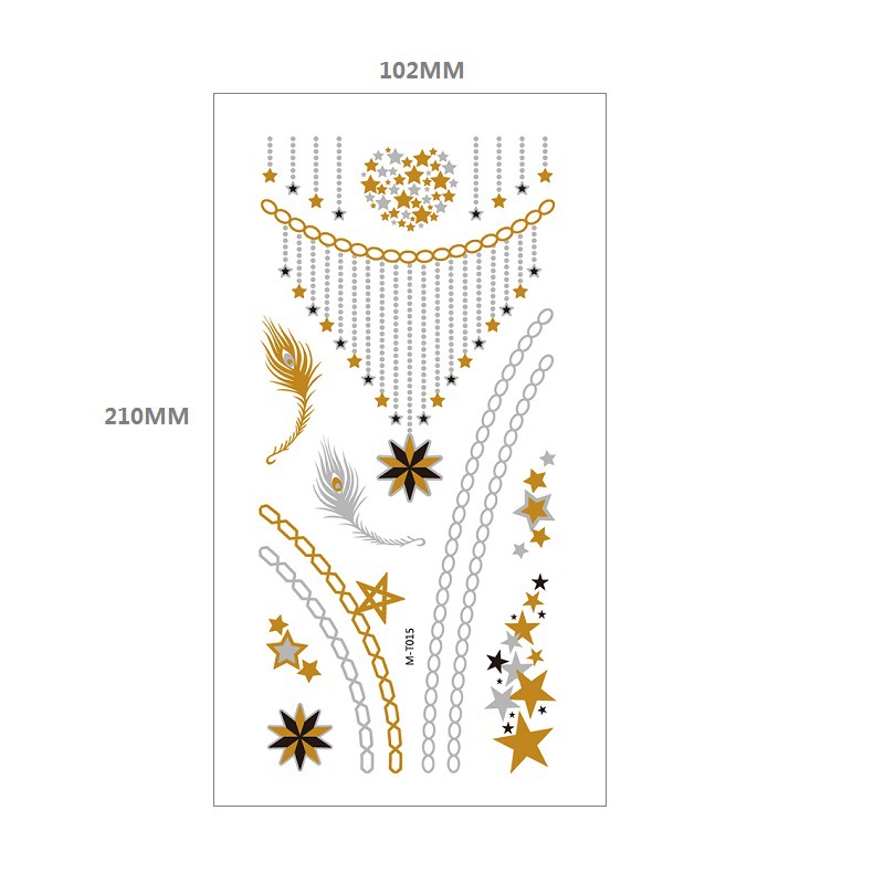 Bronceado tatuaje pegatinas agua transferencia MT metal impermeable tatuaje pegatinas fiesta Amazon estilo europeo y americano tatuaje