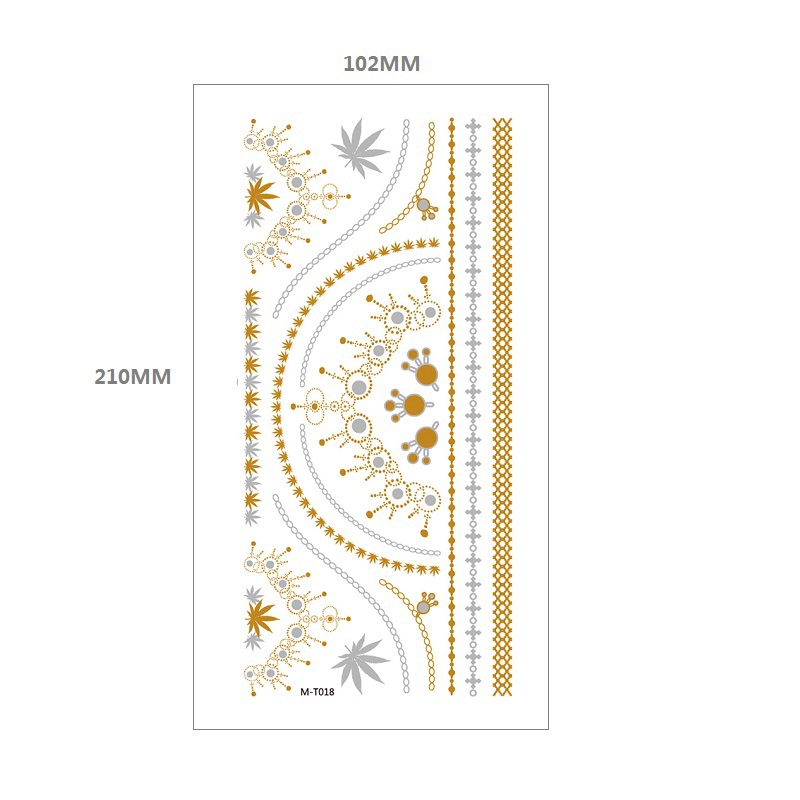 Bronceado tatuaje pegatinas agua transferencia MT metal impermeable tatuaje pegatinas fiesta Amazon estilo europeo y americano tatuaje