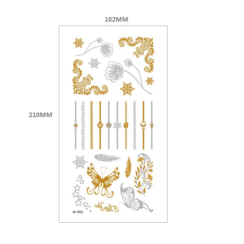 Bronceado tatuaje pegatinas agua transferencia MT metal impermeable tatuaje pegatinas fiesta Amazon estilo europeo y americano tatuaje