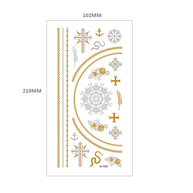Bronceado tatuaje pegatinas agua transferencia MT metal impermeable tatuaje pegatinas fiesta Amazon estilo europeo y americano tatuaje