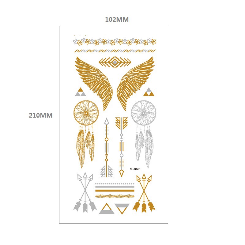 Bronceado tatuaje pegatinas agua transferencia MT metal impermeable tatuaje pegatinas fiesta Amazon estilo europeo y americano tatuaje