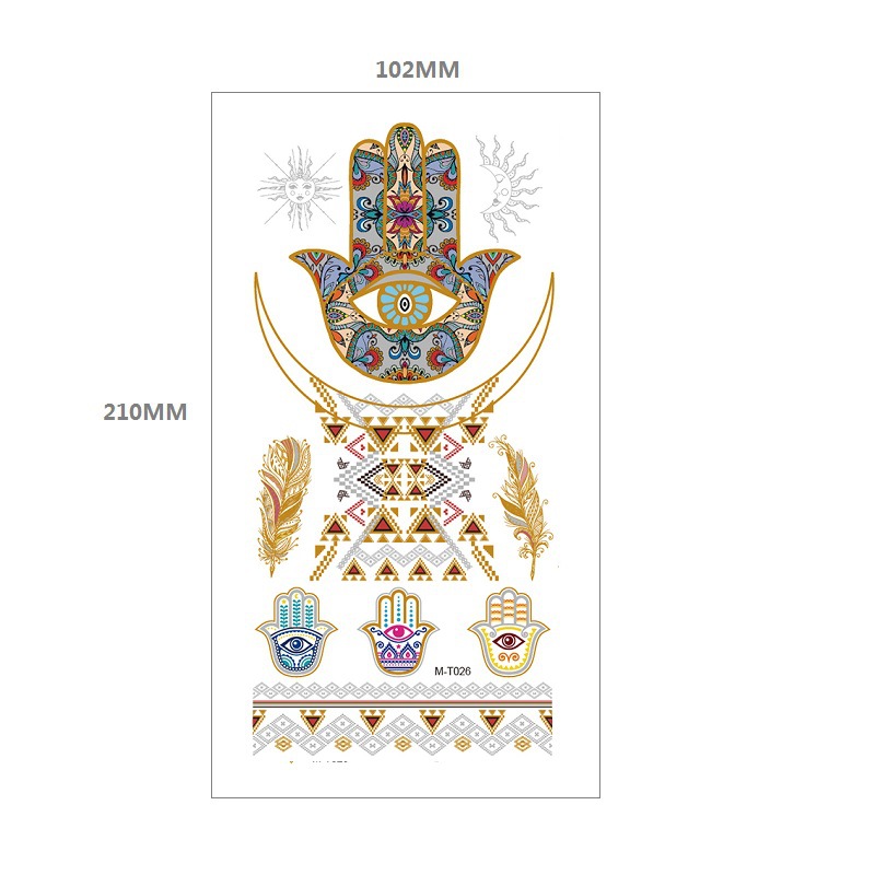 Bronceado tatuaje pegatinas agua transferencia MT metal impermeable tatuaje pegatinas fiesta Amazon estilo europeo y americano tatuaje