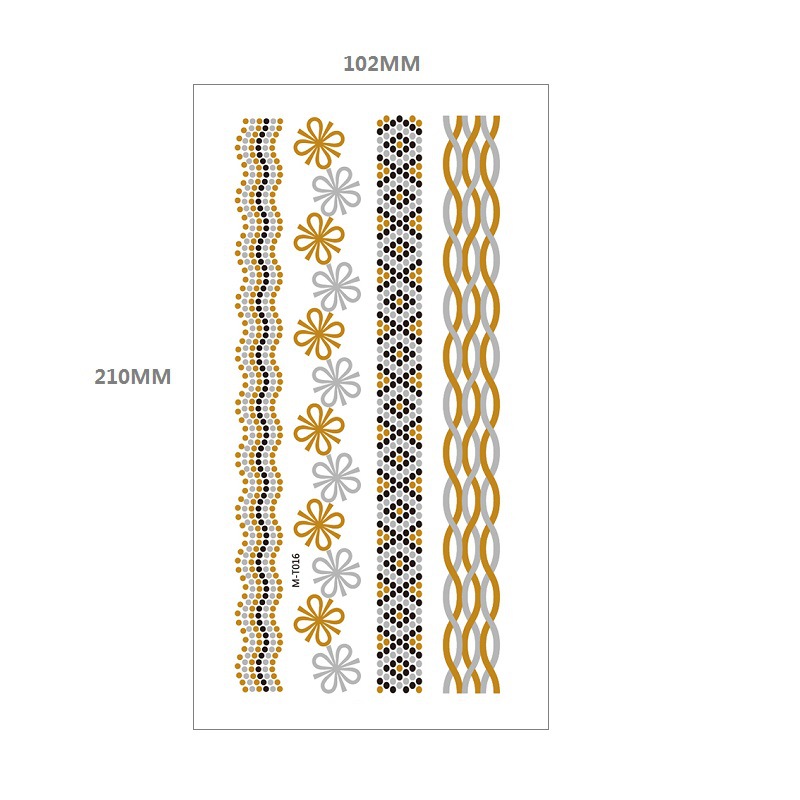 Bronceado tatuaje pegatinas agua transferencia MT metal impermeable tatuaje pegatinas fiesta Amazon estilo europeo y americano tatuaje