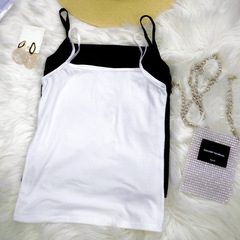 Black and white simple suspenders for inner wear and outer wear for women, short solid color versatile Korean style vest for women