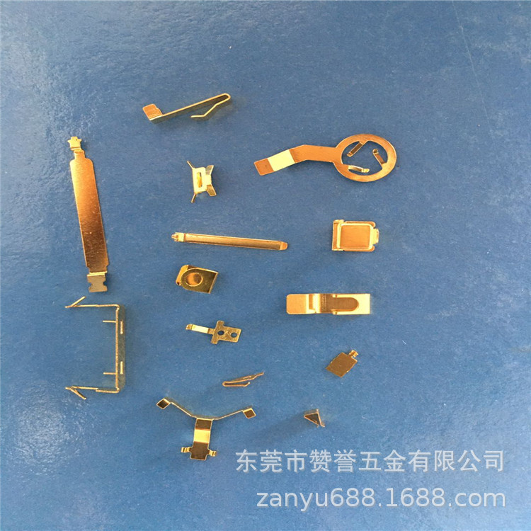 铍铜镀金弹片高回弹导电接触小五金弹片天线小铜片折弯冲压弹片
