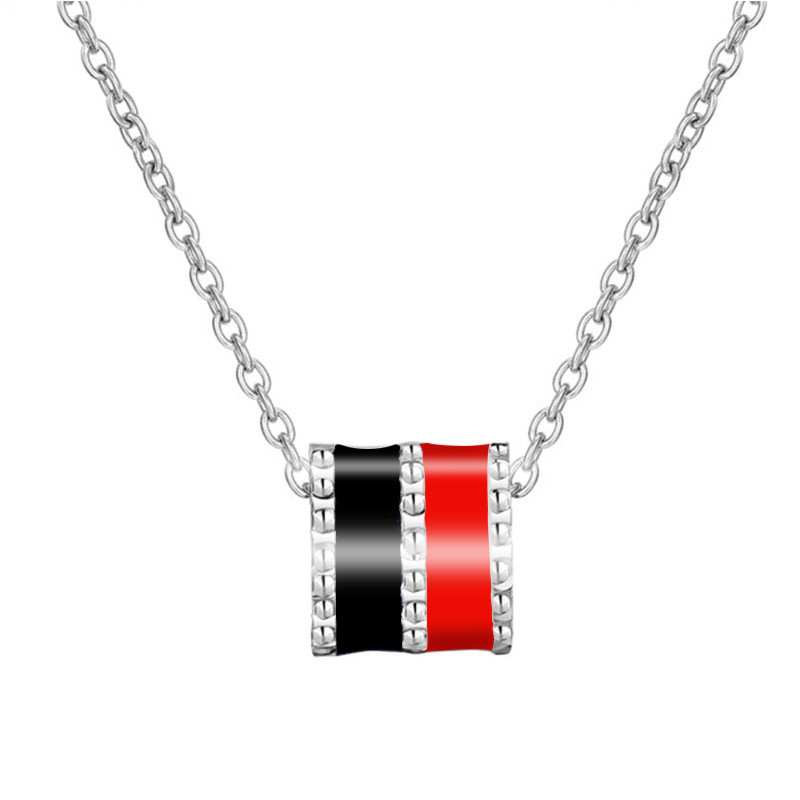 S925 plata tiktok Venta caliente pequeño collar de la cintura cadena clavícula femenina perlas colores colgante Internet Celebrity nuevo regalo cumpleaños