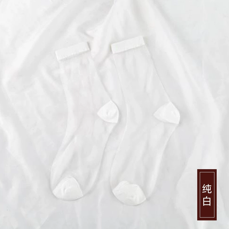 Ультратонкие летние прозрачные носки, средняя длина в японском стиле, one size, разные цвета