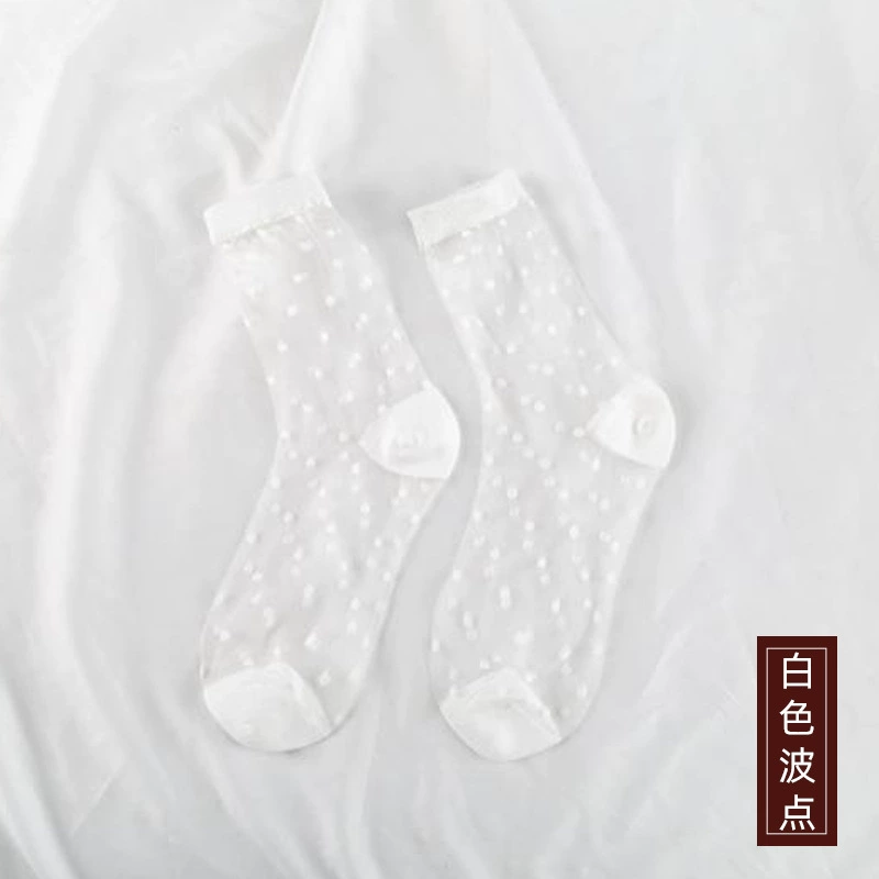 Ультратонкие летние прозрачные носки, средняя длина в японском стиле, one size, разные цвета