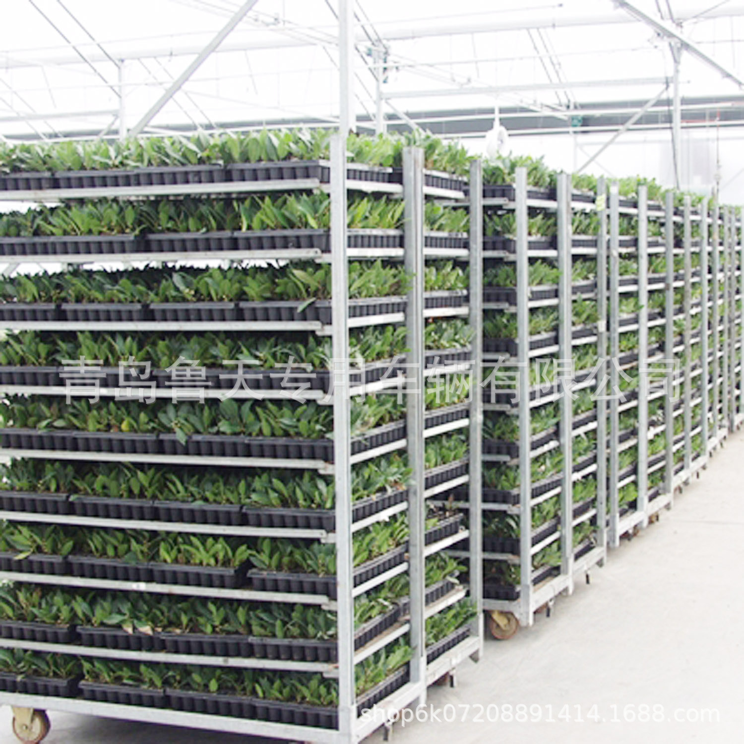 三层花架车 可移动物料车 物流仓库物流周转车 园林花卉台车