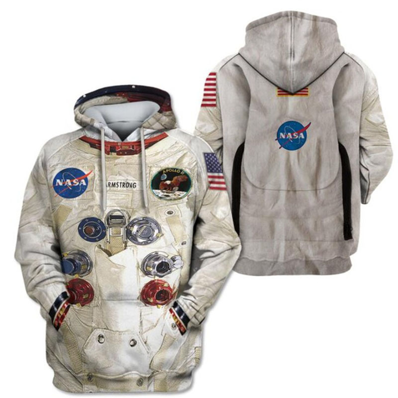 eBay Space Suit Digital Printed Couple Wear Hooded Sweatshirt European and American Loose Large Size Spring & Fall Baseball Uniform
