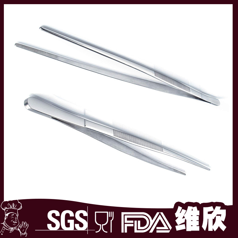 Herramientas de cocina directa de fábrica 30cm clip multiusos clip de comida de pan de acero inoxidable barbacoa suministros pinzas