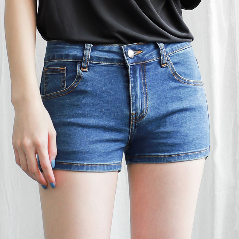 Denim Shorts Women's Summer Blue Versatile Jeans Spring 2025 New Korean Style Tight Student High Waist Slim Hot Pants Denim Shorts Women's Summer Blue Versatile Jeans Spring 2025 New Korean Style Tight Student High Waist Slim Hot Pants