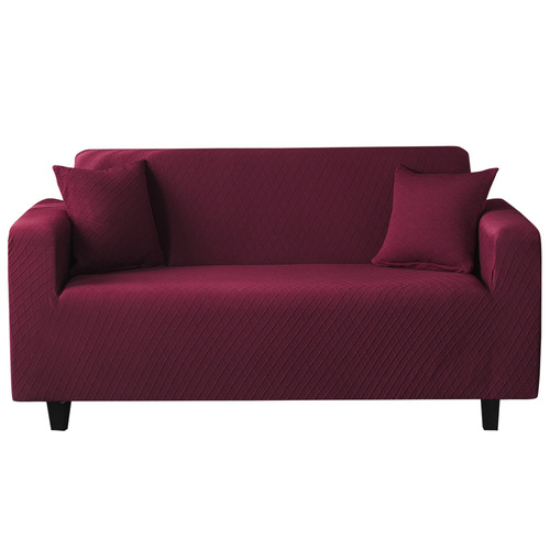 外贸跨境英文版sofa cover纯色提花布艺沙发套全包一体通用沙发罩