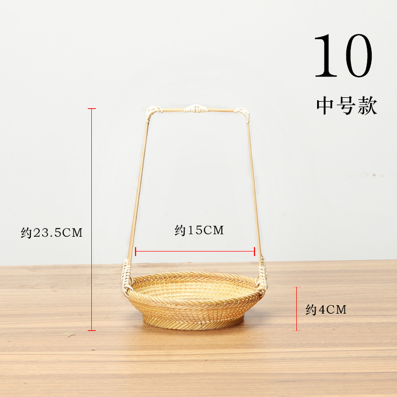 Cesta de flores de mano de bambú cesta de flores secas cesta de almacenamiento tejida artesanal ratán sala de estar decoración flor fábrica al por mayor