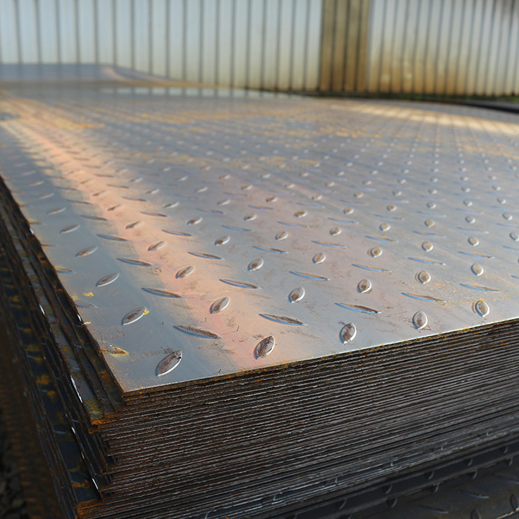 现货批发花纹卷板Q235B 上海热镀锌花纹板楼梯防滑铁板镀锌花纹板