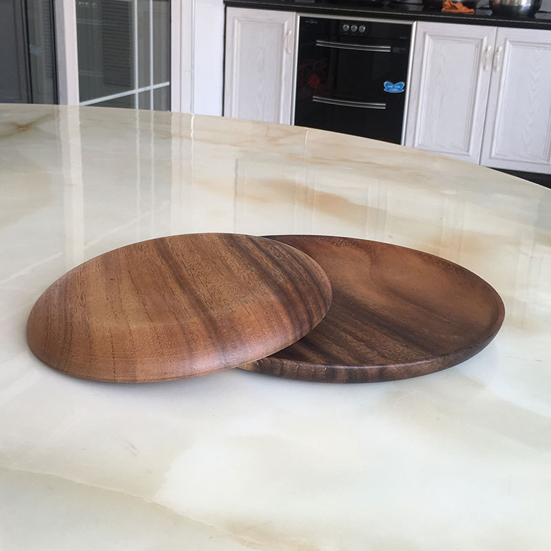 Directo de fábrica madera disco retro fruta bandeja de madera maciza plato placa LOGO gran cantidad reserva Congoyu