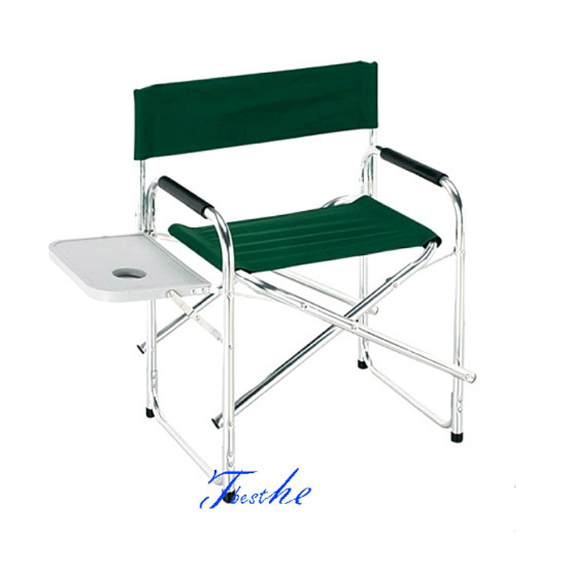 Suministro directo de fábrica europeo plegable Director silla ocio al aire libre Silla de playa tubo de aluminio Silla de camping con reposabrazos