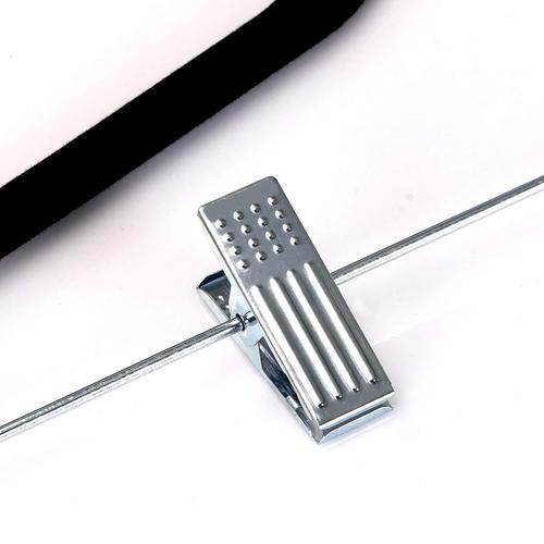 Adult pants rack flocked clothes hanger with clip plastic non-slip clothing store rack clothes drying rack plastic clothes hanger wholesale
