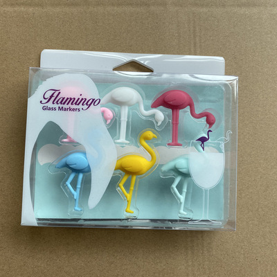 originality Flamingo Wine Glass sign Silicone animals party Wine cup Recognizer drinking marke