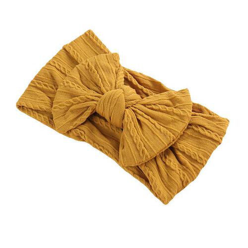 European and American cross-border children's headbands with bows, foreign trade baby hairbands, super soft jacquard nylon girls' wide headscarves