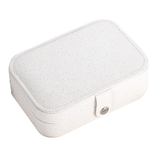 Portable household jewelry box Casseg leather simple earrings, earrings, rings, necklaces, double-layer jewelry box storage box