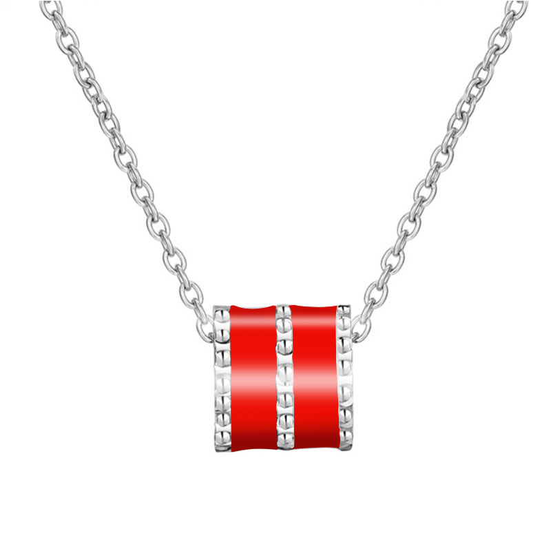 S925 plata tiktok Venta caliente pequeño collar de la cintura cadena clavícula femenina perlas colores colgante Internet Celebrity nuevo regalo cumpleaños