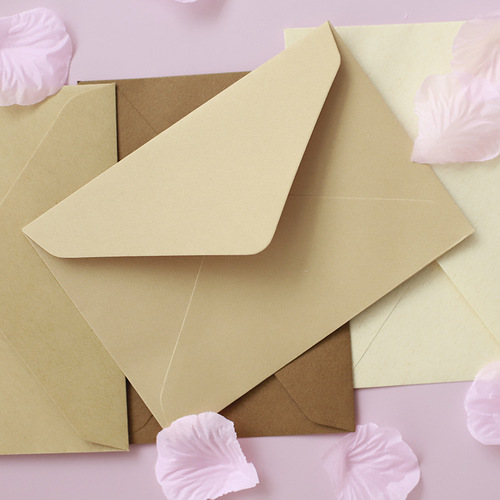 9 types of colorful special paper, 120g thick Western-style triangle envelope with embossed LOGO retro lining paper